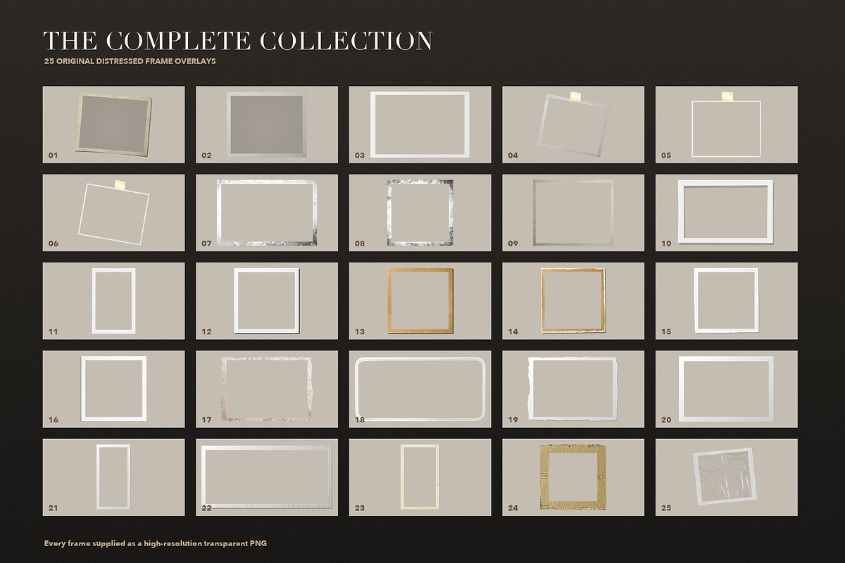 25 Vintage Distressed PNG Frames, an Object Graphic by vovan (Photo 2 of 6)