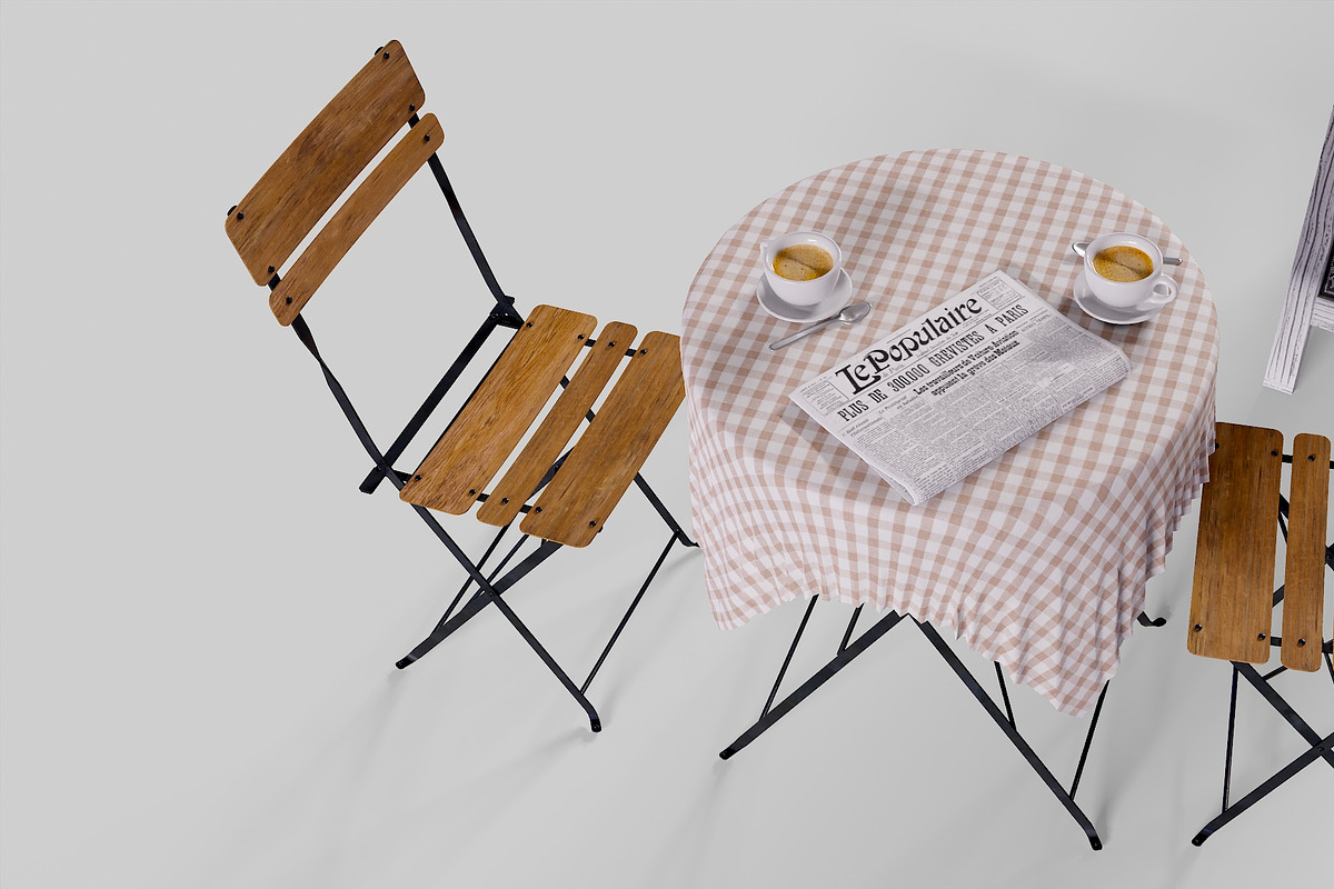 Street cafe objects, a Furniture 3D Model by happy brush (Photo 3 of 10)