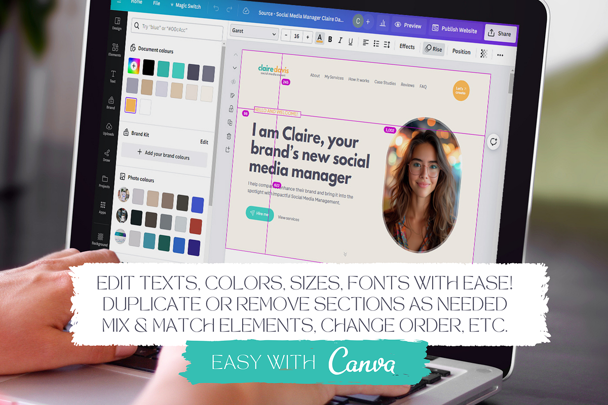 Social Media Manager Canva Website, a Landing Page Template by vectorocean (Photo 8 of 11)