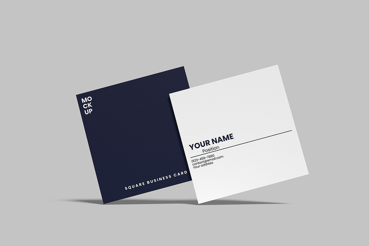 Square Business Card Mockup, a Print Template by Graphiculon (Photo 11 of 11)