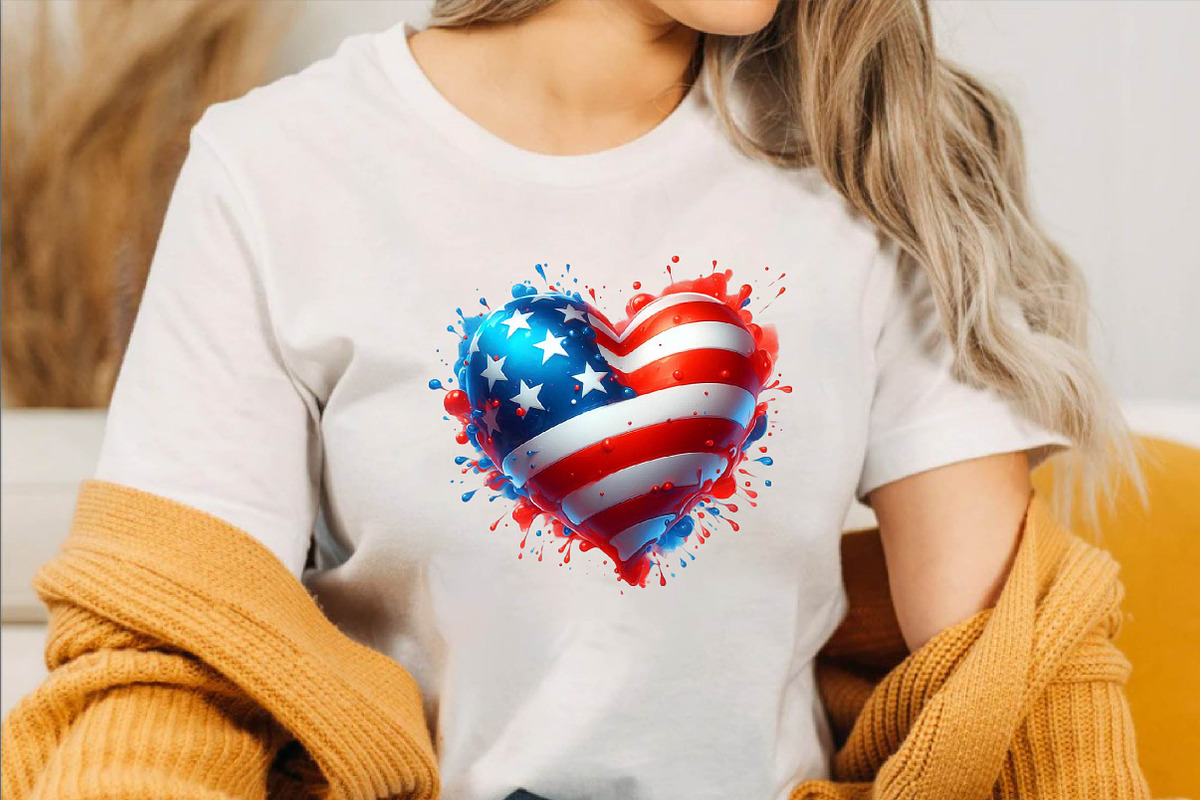 Watercolor Patriotic Heart Sublimat, an Illustration by SVGArt (Photo 3 of 8)