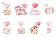 Pink Valentine Couple Animals PNG, an Animal Illustration by KennedyStudio (Thumbnail 2 of 5)