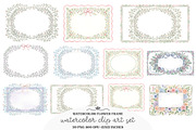 Watercolor Flower Frame Clipart, an Illustration by GatewayDesign (Thumbnail 1 of 3)