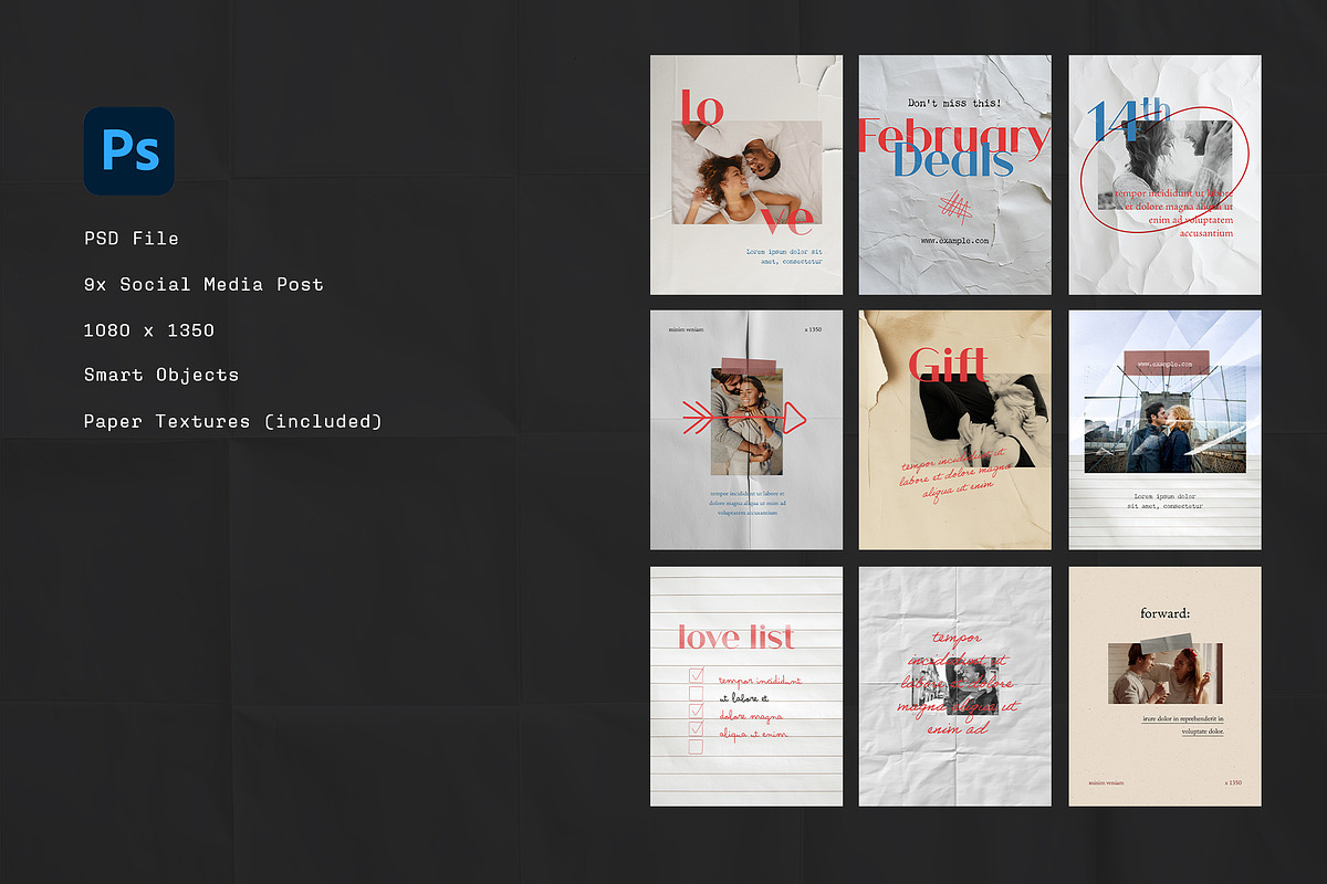 Love Notes – Valentine Social Posts, a Social Media Template by Filip Studio (Photo 2 of 5)