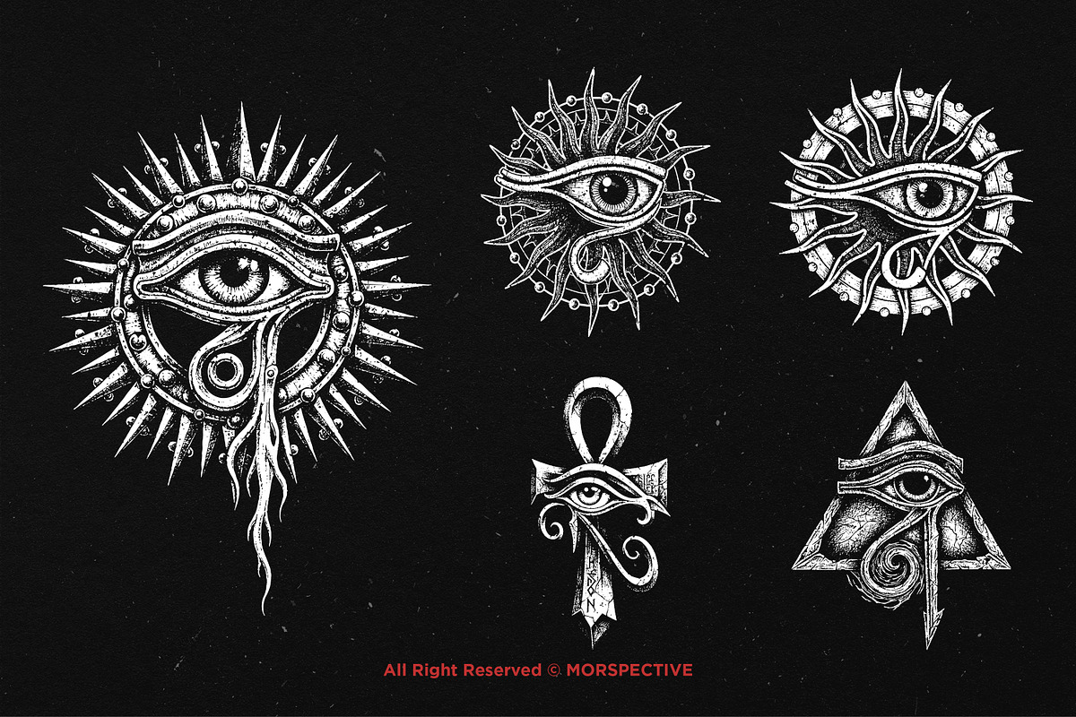 10 Bundle Dark Art Horus Eye Egypt, an Illustration by Morspective (Photo 5 of 7)