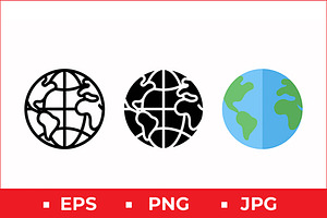 Stylized Globe Vector Icon Graphic, a Solid Icon by Artonix