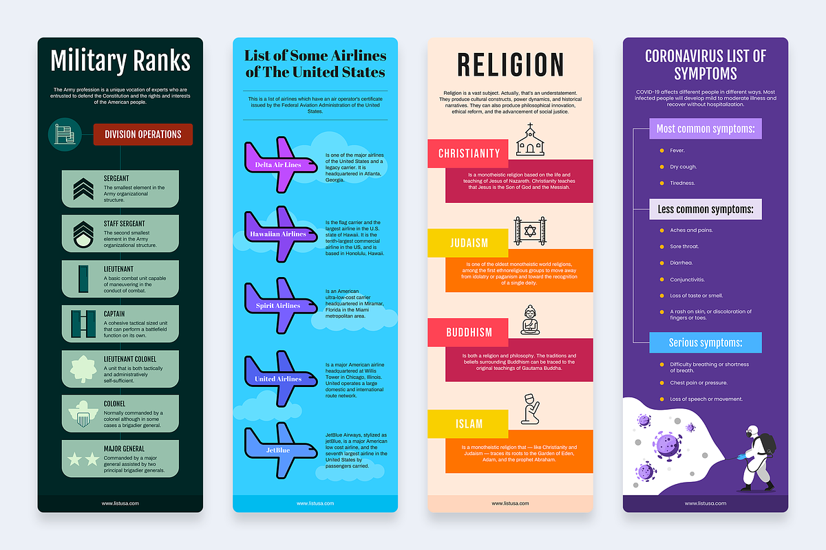 List Infographics Templates, a Presentation Template by Slidesmash