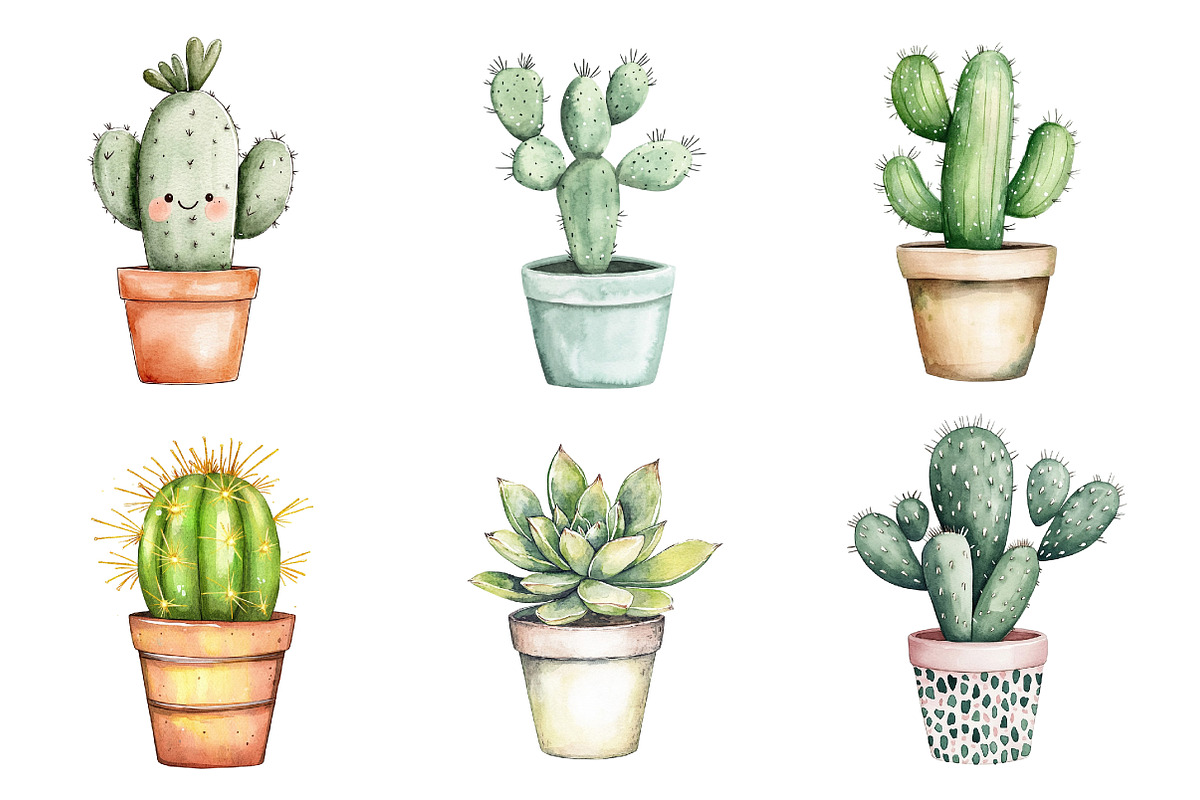 Cactus Doodle Sublimation Clipart, an Illustration by CreationArt (Photo 2 of 5)