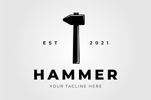 forging hammer blacksmith logo, a Graphic by Rizkaarishandy_shop