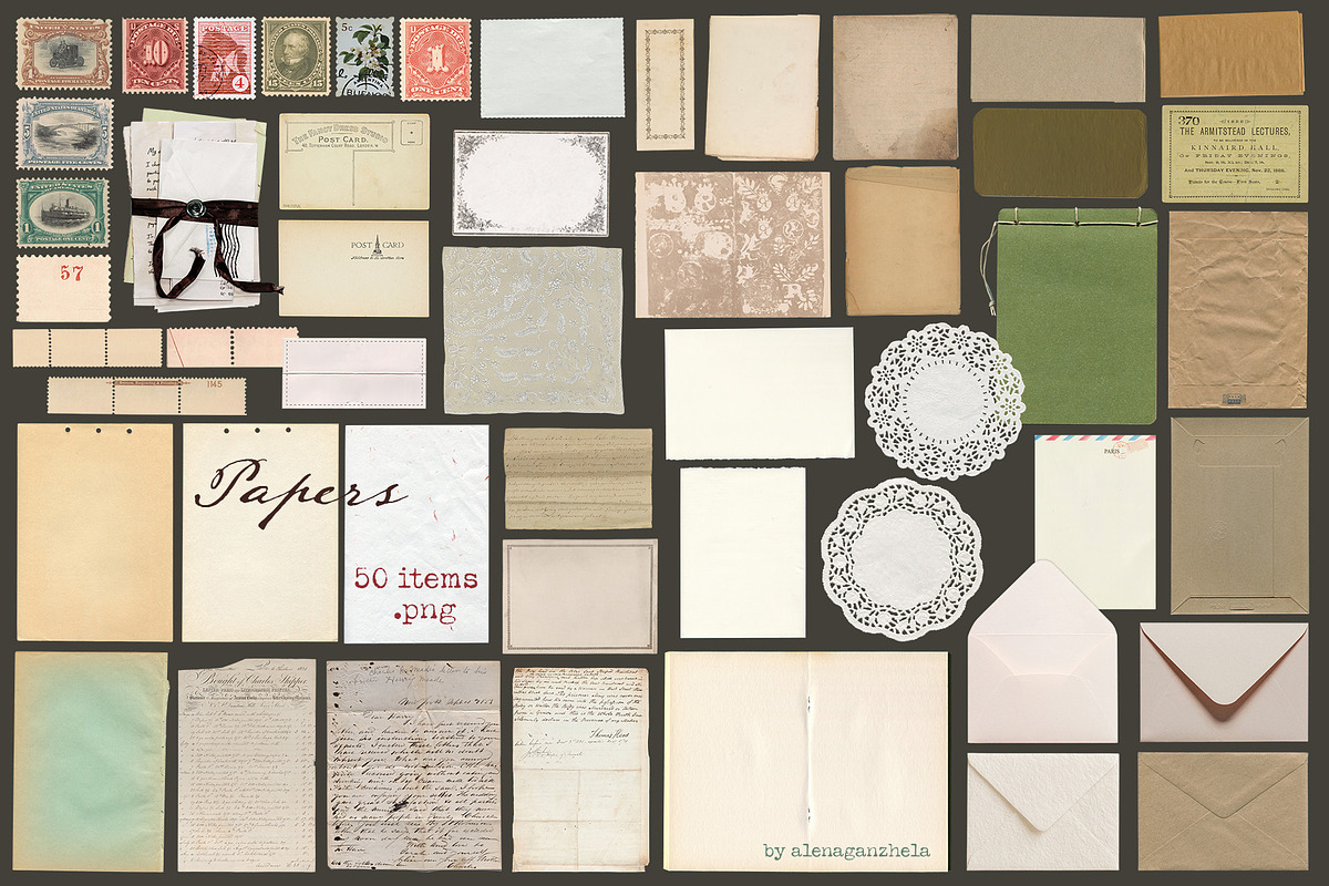 Vintage Paper Archive Collage Kit, an Object Graphic by alenaganzhela (Photo 3 of 7)