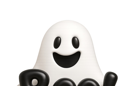 Halloween ghost with boo lettering o
