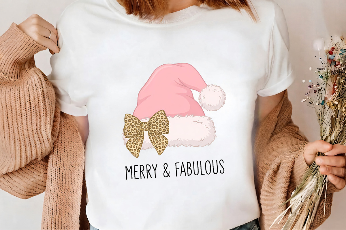 Merry Fabulous Pink Santa Hat PNG, a Seasonal Illustration by CrexoraLab (Photo 4 of 4)