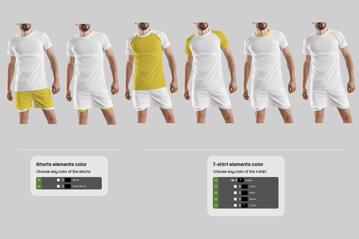 7 Men's T-Shirt and Shorts Mockups, a Shirt Mockup by Grow Design Craft Studio (Photo 3 of 9)