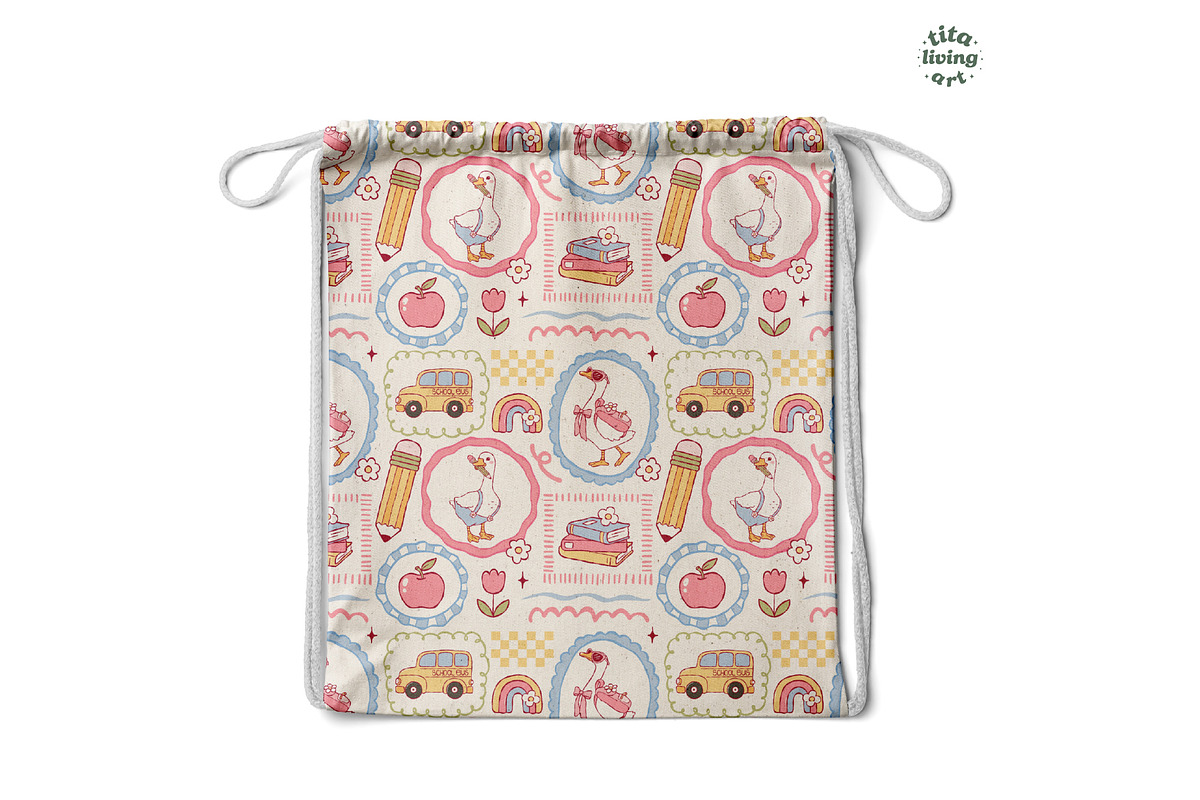 Silly Goose School Seamless Pattern, an Education Illustration by TitaLivingArt (Photo 10 of 13)