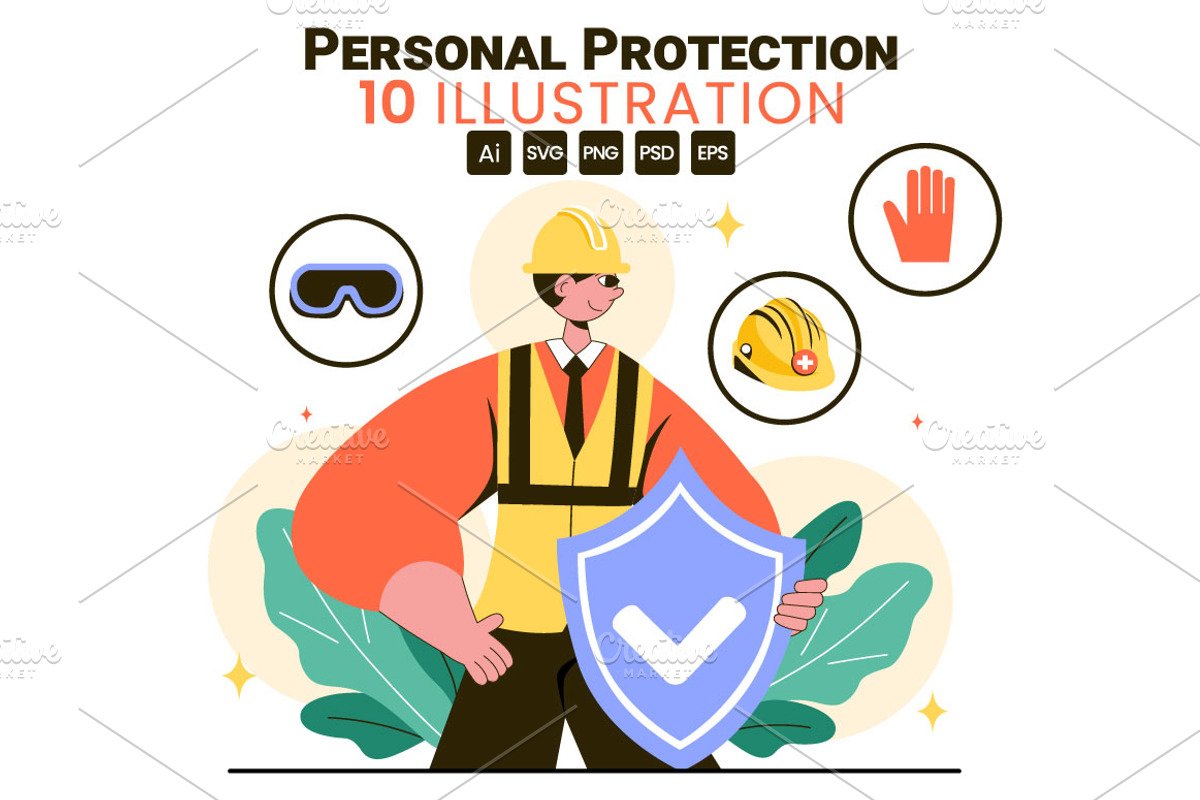10 Personal Protection Illustration, a Person Illustration by denayunebgt (Photo 1 of 4)