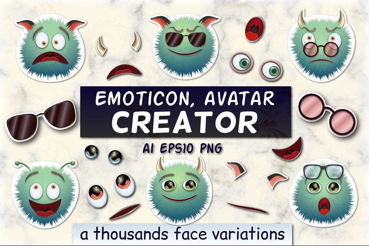 Emoticon and Avatar Creator, an Object Graphic by Ira_Lacrimosa (Photo 1 of 8)