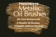 Metallic Oil Brushes for Procreate, a Brush Add-On by Luna Y Mar (Thumbnail 1 of 7)