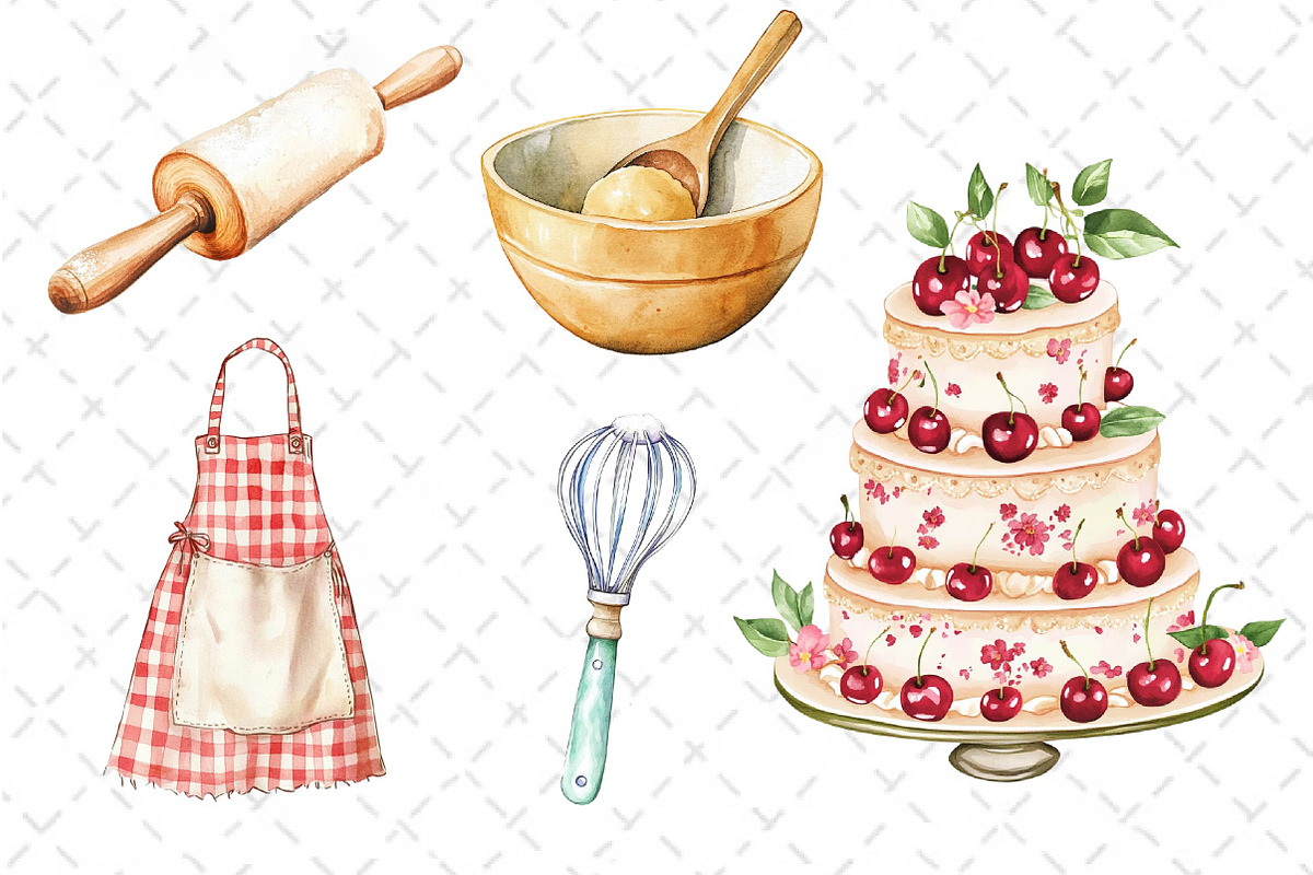 Vintage Baking Sublimation Clipart, an Illustration by Dream Creation (Photo 6 of 6)