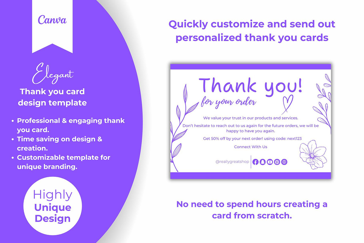 Thank you card template canva, a Card Template by DesignArts (Photo 1 of 4)