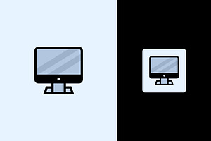 Computer screen pc minimal logo, a Branding & Logo Template by Your Choice Art