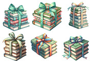 Sage Coquette Bow Book Stack Clipart, an Illustration by Designworld (Thumbnail 3 of 5)