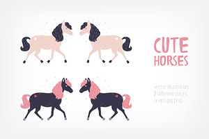 Little pink horse, an Animal Illustration by Good Studio