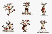 Quirky Reindeer Clip Art, an Illustration by CreationArt (Thumbnail 2 of 5)