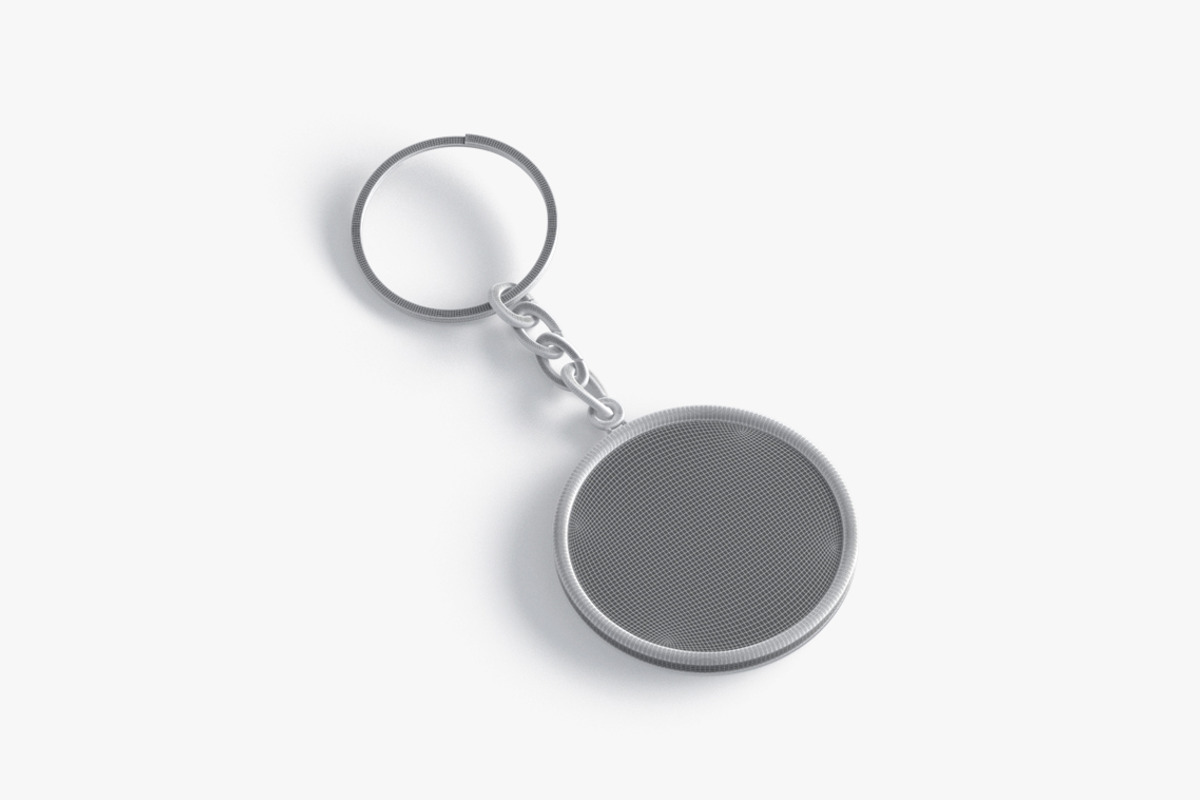 White Round Keychain 3D Model, an Object 3D Model by rebrandy (Photo 9 of 9)