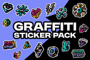Graffiti Sticker Pack - 16 Sticker, an Object Graphic by Pries Studio (Thumbnail 1 of 3)