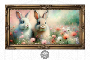 Easter bunny vintage Frame TV art