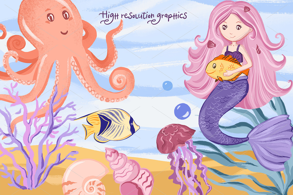 Fabulous Ocean-Graphic Set, an Animal Illustration by Irina Diasli (Photo 9 of 12)