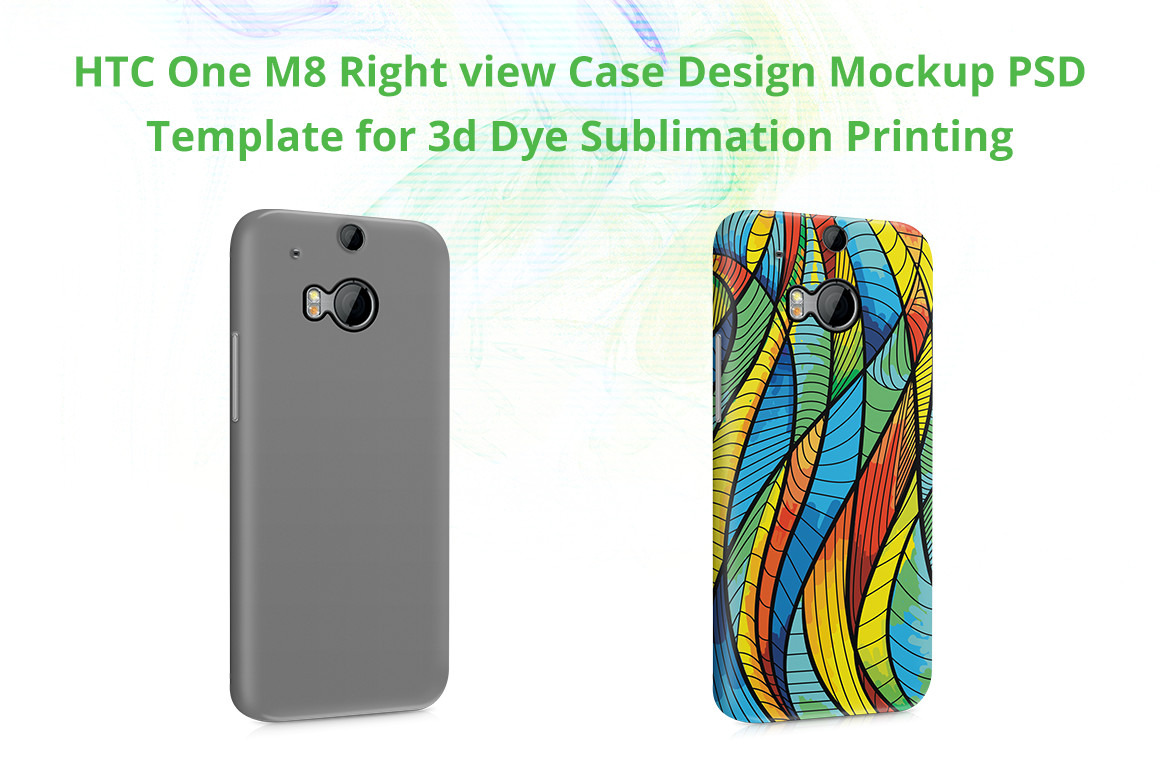 Htc M8 3D Imd Case Mockup Right by Vecras  Creative Market