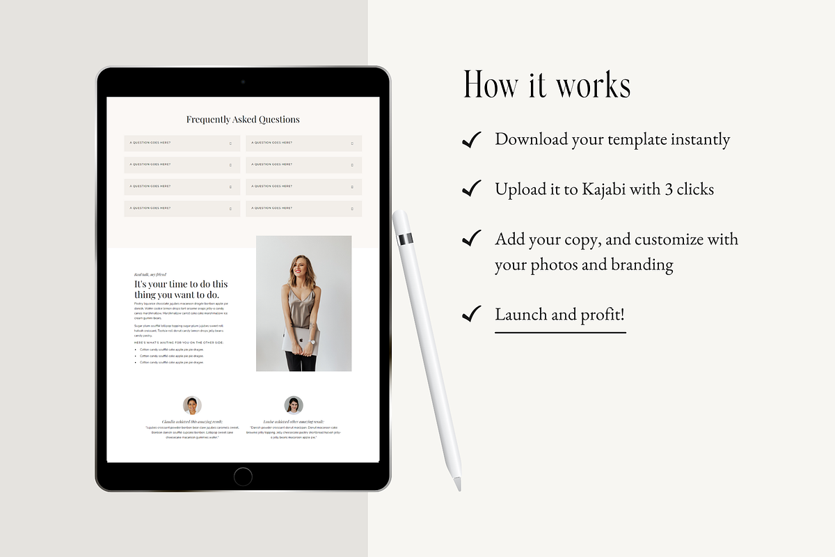 Kajabi Sales Page Template, a Landing Page Template by Pixel & Flow (Photo 4 of 8)