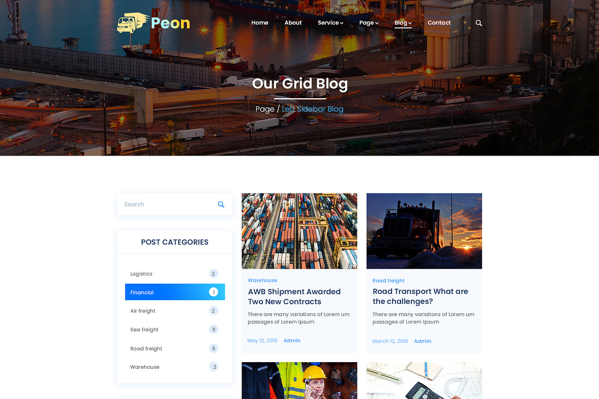 Peon - Logistic PSD Template, a Landing Page Template by Andit themes (Photo 27 of 34)