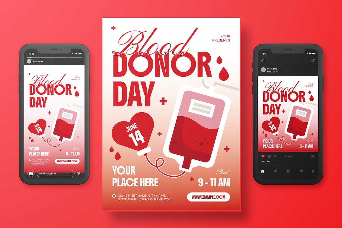 World Blood Donor Day Flyer Set, a Flyer Template by Annora Studio (Photo 3 of 6)