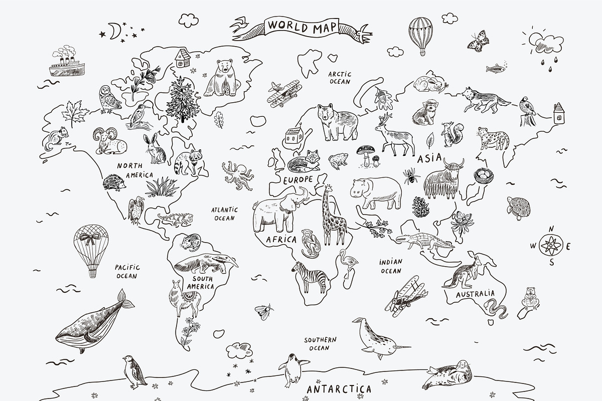 Animals World Map, an Animal Illustration by GooseFrol (Photo 3 of 3)