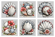 Whimsical Silver Summer Seashell, an Illustration by Black Bird Studio (Thumbnail 5 of 5)