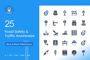 25 Road Safety & Traffic Awareness, an Icon by IconBunny