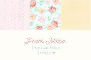 Digital Designer Paper - Peach Melba