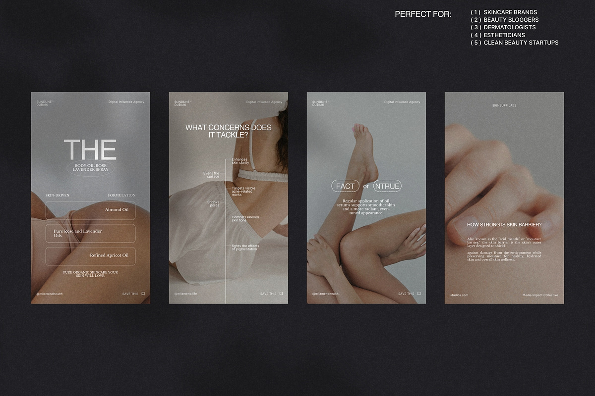 Calm Skincare Stories for Canva preview 3