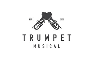 minimalist music trumpet logo design, a Branding & Logo Template by Maylianaw28