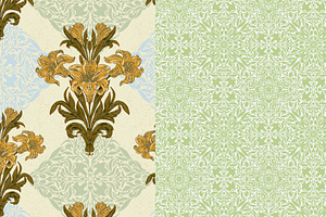 Vintage Lily and Lace, a Pattern Graphic by NayaChu