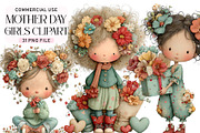 Whimsical Mother Day Girls Clipart, an Illustration by Daily.Designs (Thumbnail 1 of 5)