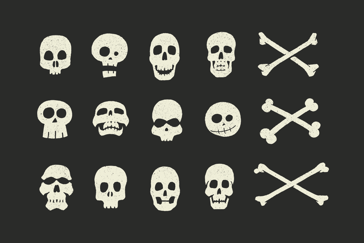 Vector Skulls & Crossbones - 15 Pack, an Illustration by GhostlyPixels