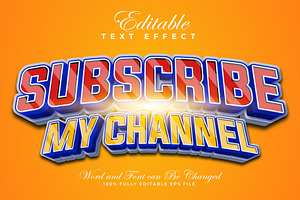 Subscribe 3D Text Effect | Vector