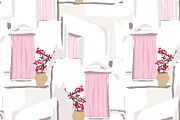Mediterranean pink houses island, a Pattern Graphic by Cotton Melon pattern Shop (Thumbnail 6 of 6)