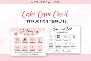 Cake Care Instruction Template, a Design Template by Snapybiz