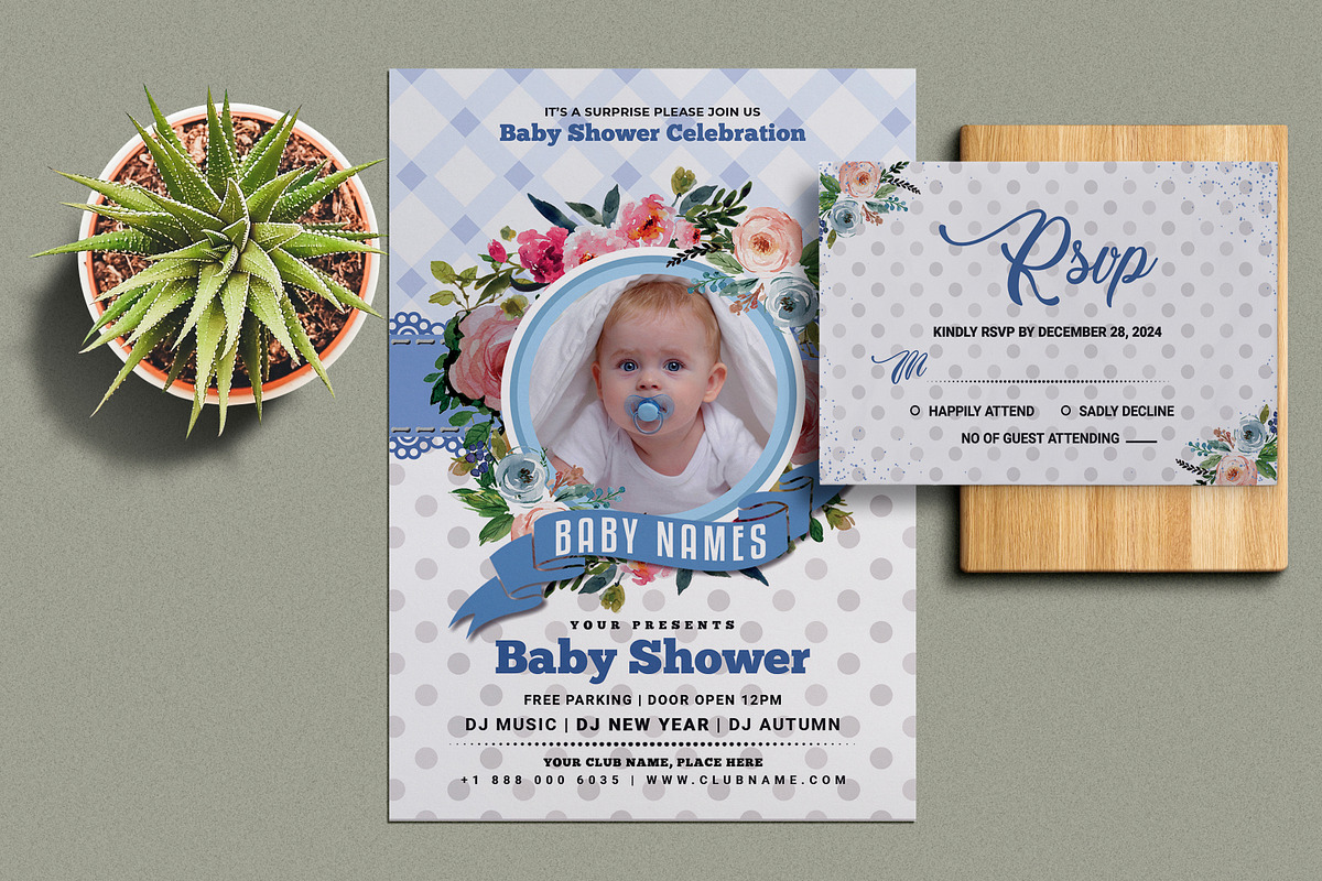Baby Shower Invitation, a Flyer Template by AfzaalGraphics (Photo 1 of 4)