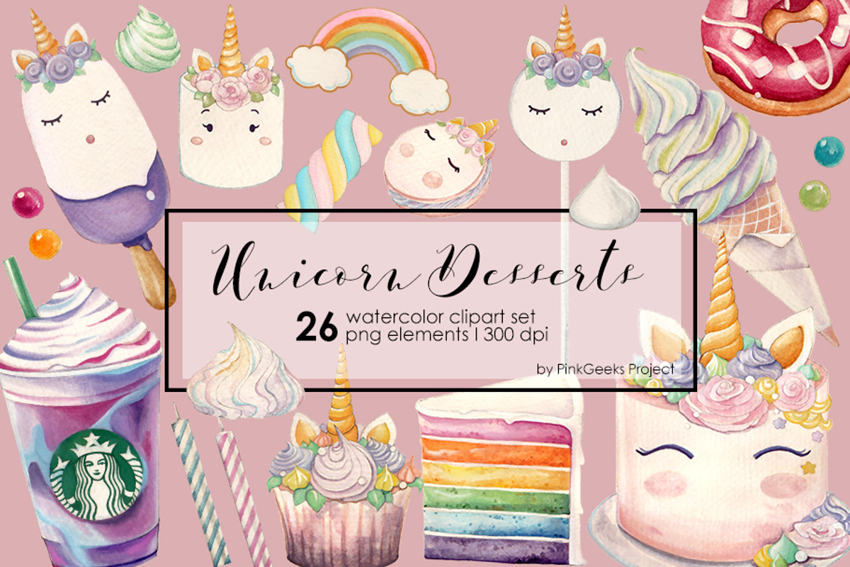 UNICORN DESSERTS, a Graphic by AJDA ART (Photo 1 of 5)