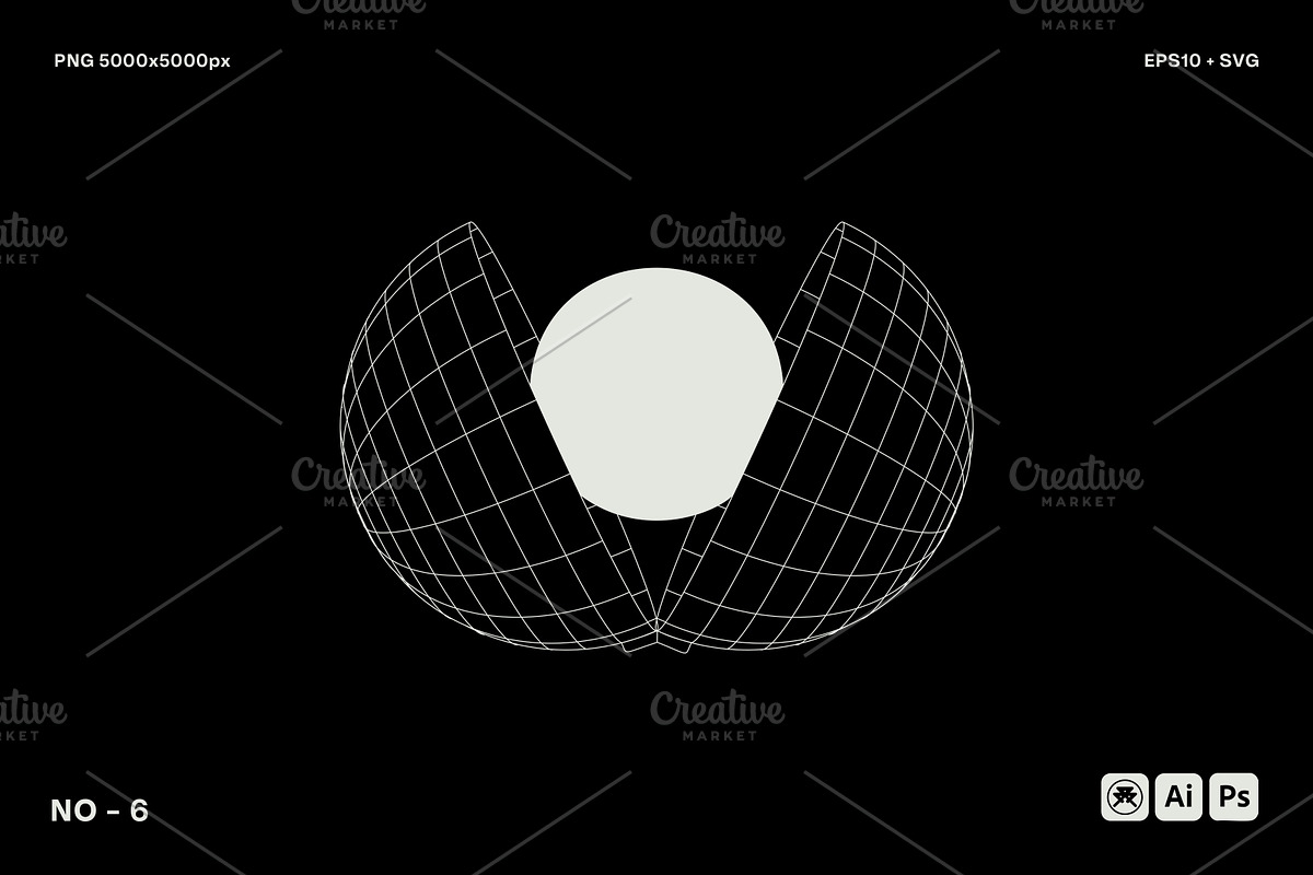 Retro Futuristic Wireframe Pack, an Object Graphic by BonkiStudio (Photo 8 of 9)
